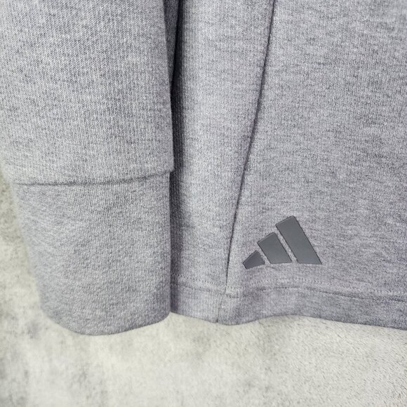 Mens Gray Adidas Pullover Sweatshirt Long Sleeve 1/2 Zip Mock Neck Size L - Picture 5 of 14
